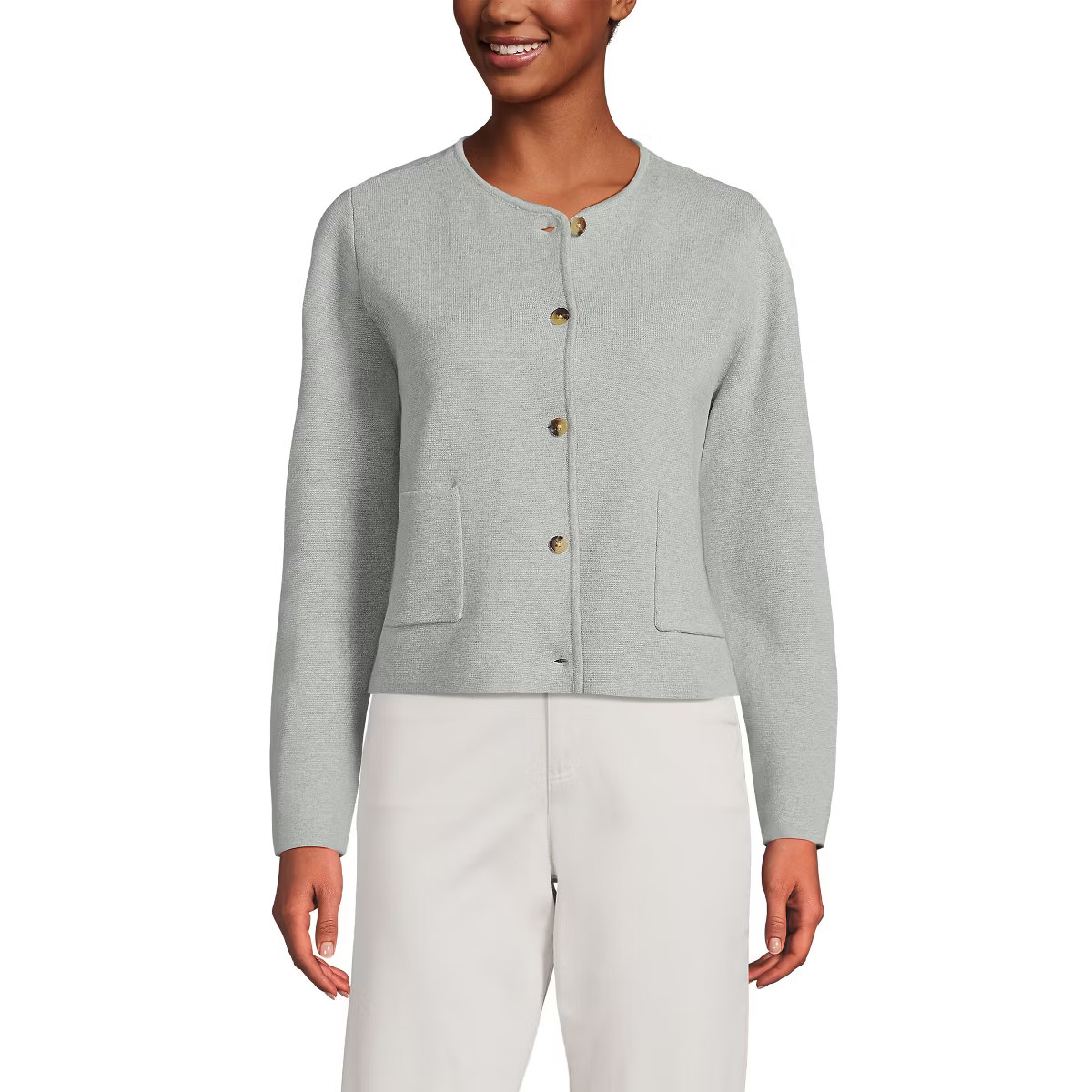 Lands' End Women's Fine Gauge Cotton Milano Blazer Sweater | Target