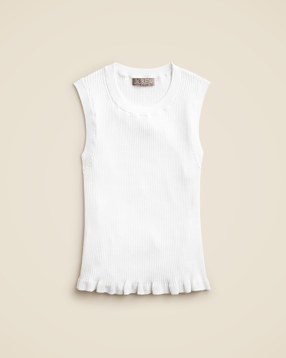 Ruffle-trim shell tank top in premium ultra-fine cotton | J. Crew US