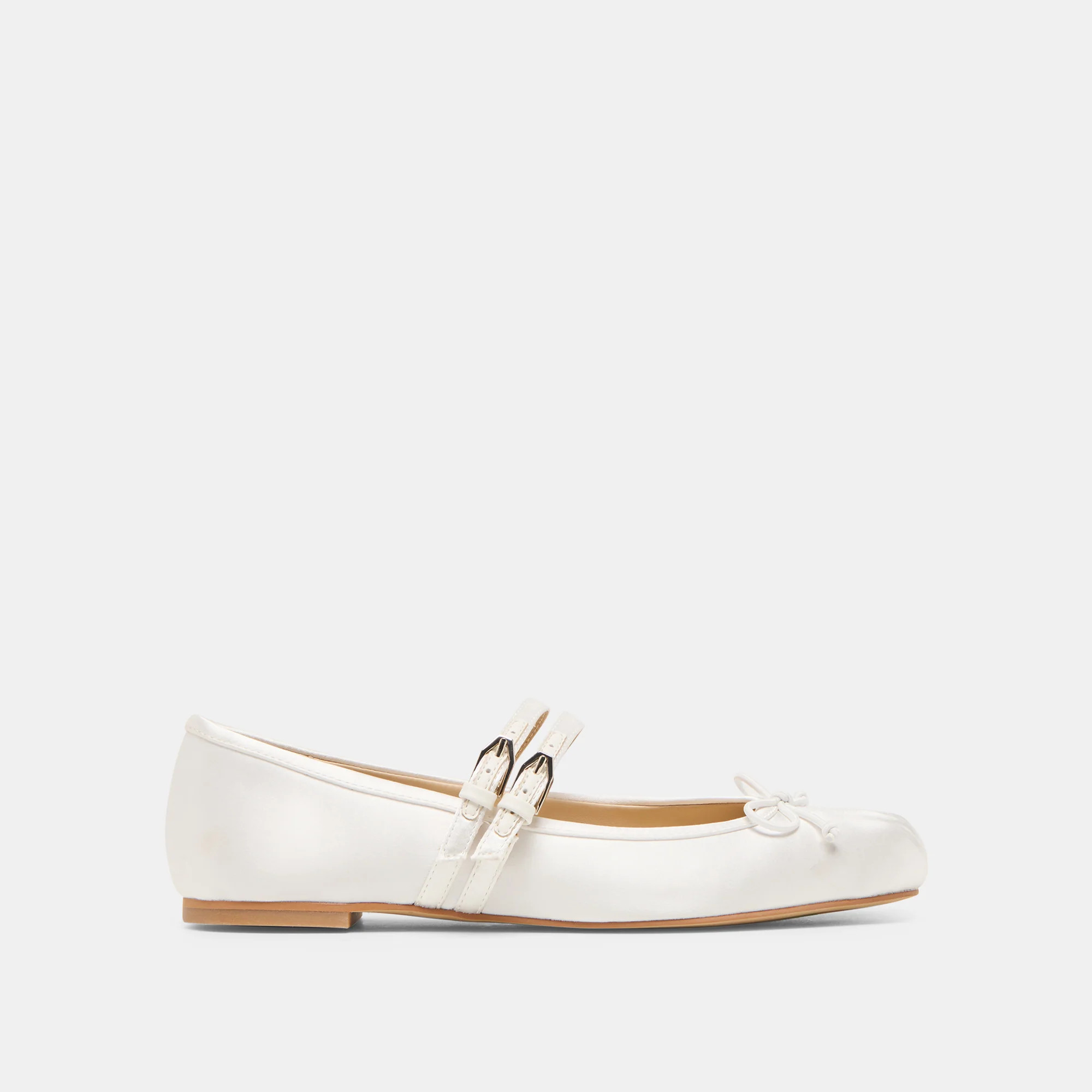 Gibsen True White Satin Ballet Flats | Dolce Vita | DolceVita.com
