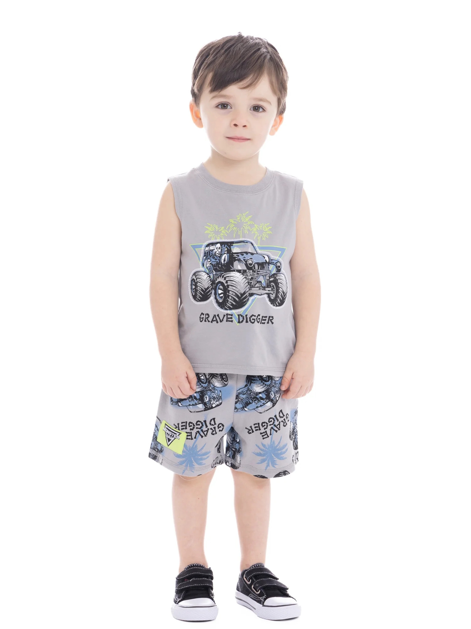 Monster Jam Toddler Boys Graphic Print Tank Top and Shorts Set, 2-Piece, Sizes 12M-5T - Walmart.c... | Walmart (US)