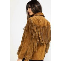 Women's Fringe Leather Jacket, Brown Suede Ladies Jacket, Western Jacket/ Gift For Her. Easter | Etsy (US)