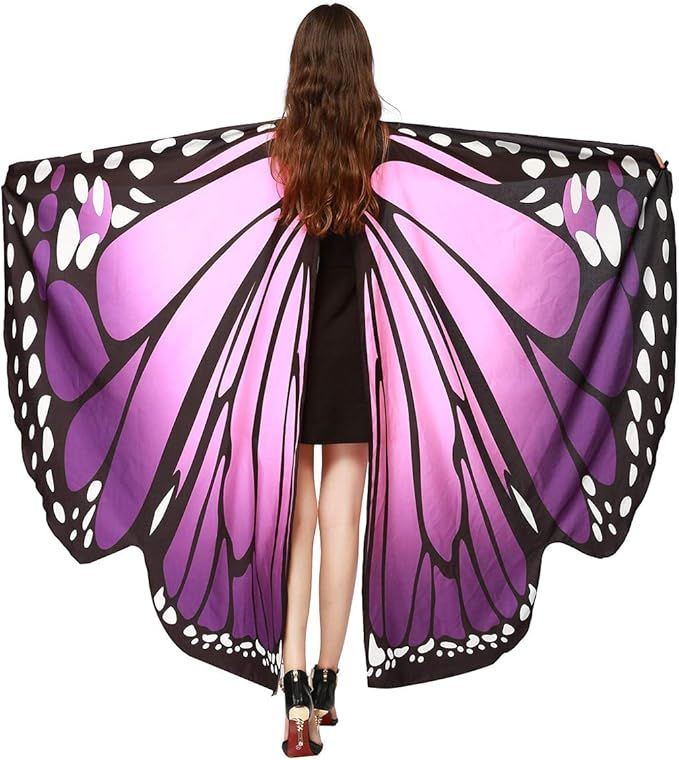 Butterfly Wings for Adult Women Large Fairy Cape Halloween Dancing Festival Costume | Amazon (US)