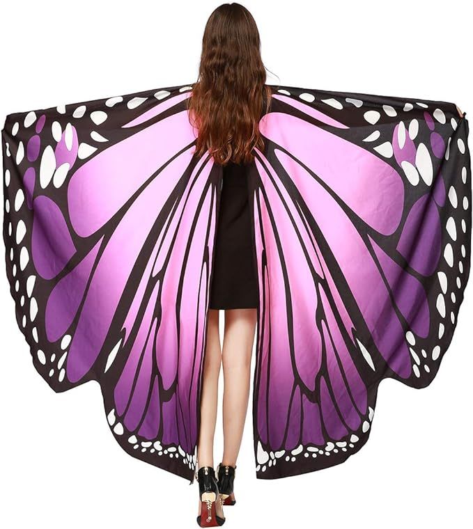 Butterfly Wings for Adult Women Large Fairy Cape Halloween Dancing Festival Costume | Amazon (US)