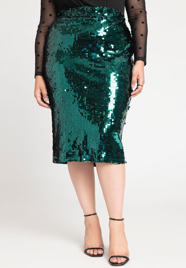 Sequin Pencil Skirt | Eloquii