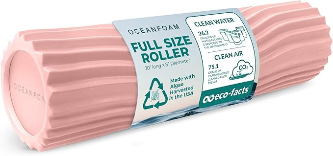 Oceanfoam Tidal Roller - Blush - Muscle Massage Foam Roller for Back Pain & Stretching - Firm and... | Amazon (US)