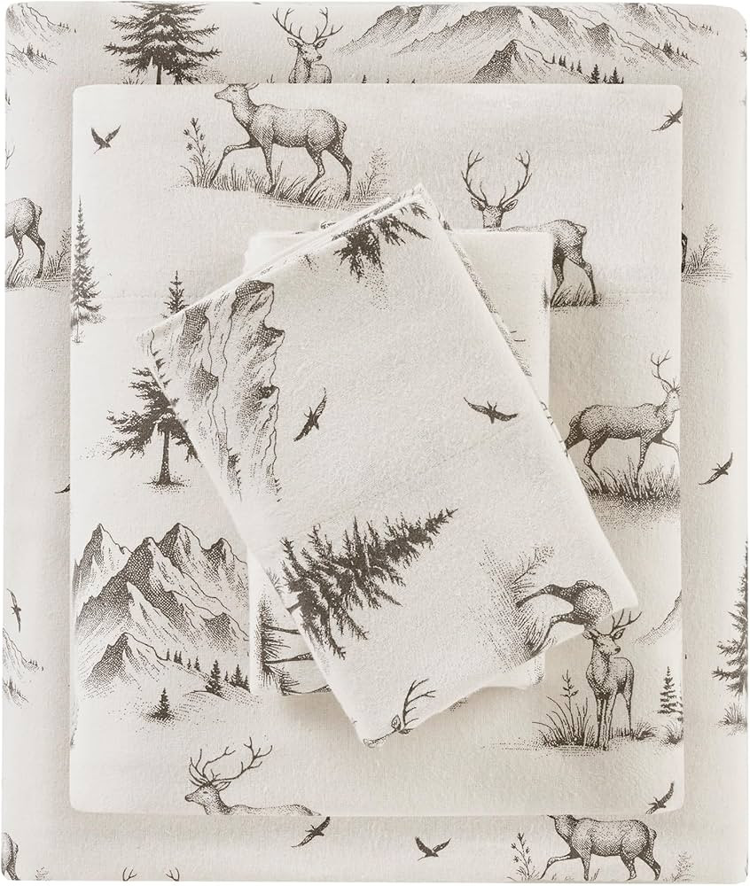 Woolrich Cotton Sheet Set Cottage Charms Print, 100% Cotton Flannel Sheets Warm & Fuzzy Bedding S... | Amazon (US)