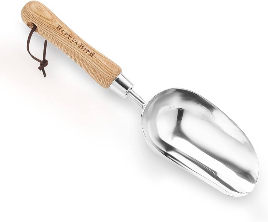 Garden Loose Soil Scoop, Stainless Steel Hand Shovel Spade with Wood Handle Multi Function Garden... | Amazon (US)