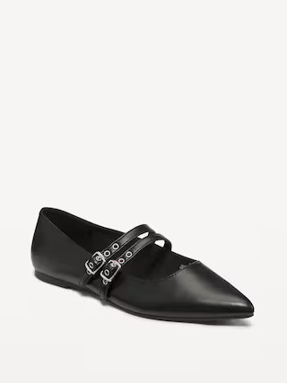 Double-Buckle Mary Jane Flats | Old Navy (US)