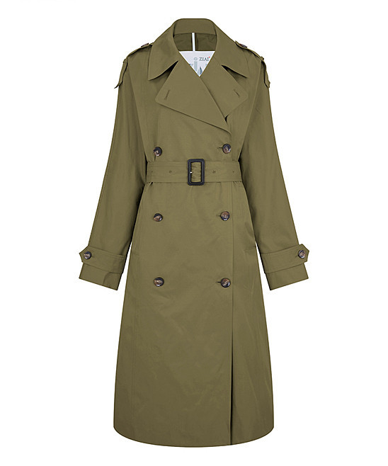 ZIAI Women's Trench Coats Green - Green Trench Coat - Women | Zulily