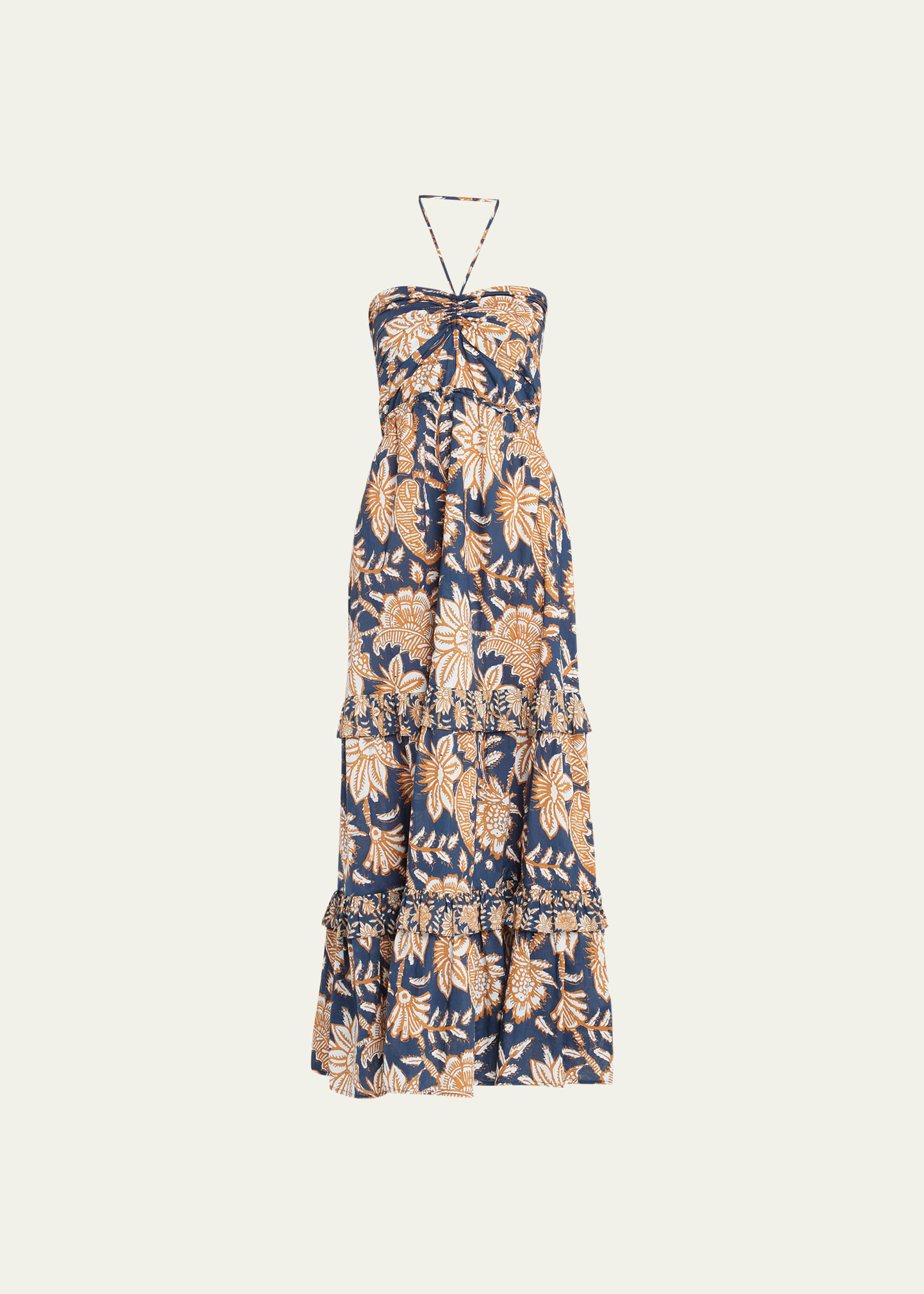 June Printed Tiered Ruffle Halter Maxi Dress | Bergdorf Goodman