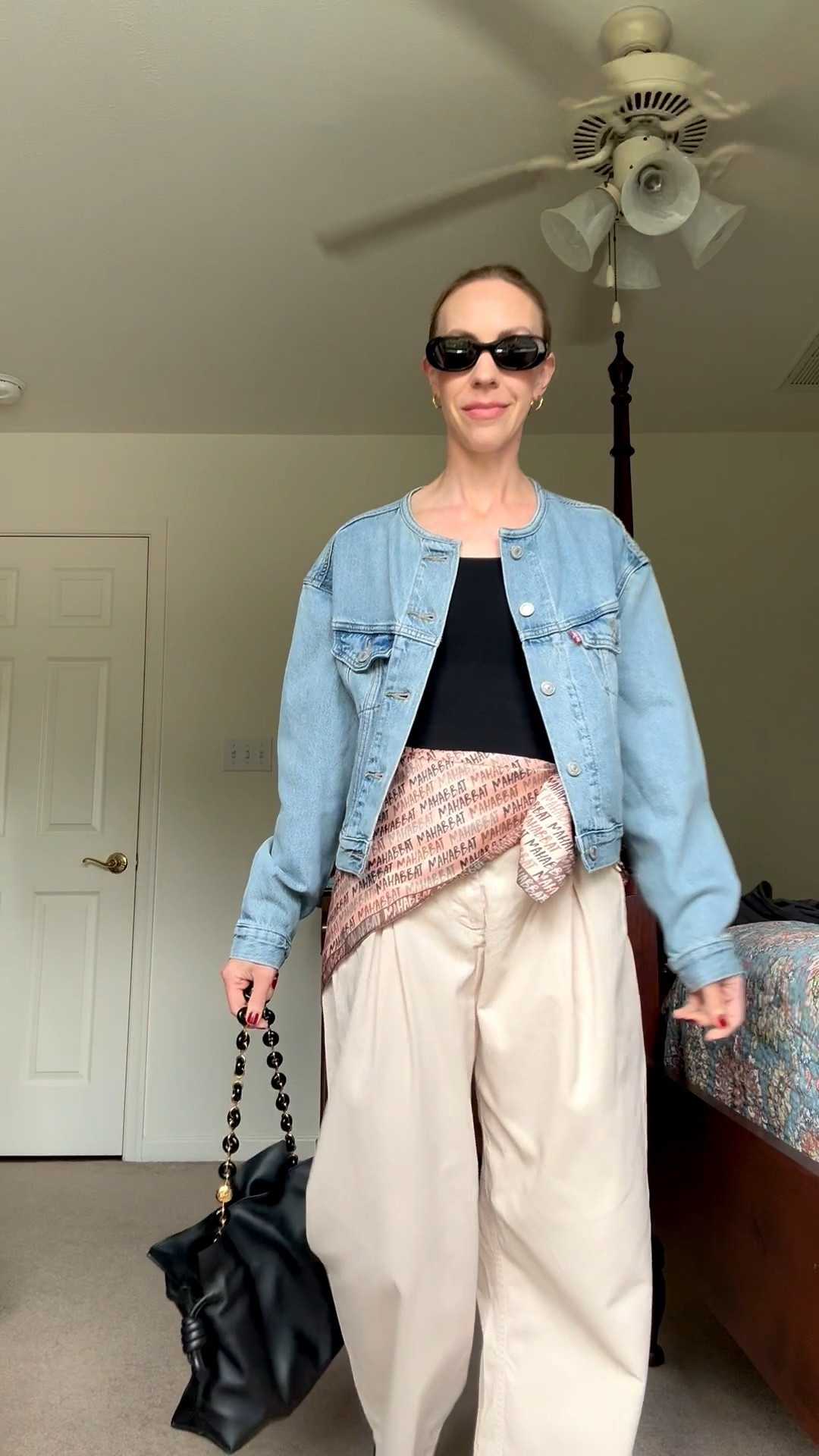 My denim jacket is on major sale! Love the collarless style 

Early fall outfit, cropped denim jacket, silk scarf tied at the waist

#LTKSaleAlert #LTKOver40 #LTKSeasonal