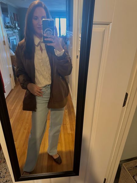 Sunday looks for brunch!! I love this oversized bomber so much - I wear it ALL the time. #bomberjacket #abercrombie #madewell

#LTKover40 #LTKworkwear #LTKfindsunder100