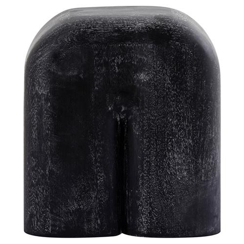 Phillipo Global Bazaar Black Mango Wood Curved Side Table | Kathy Kuo Home