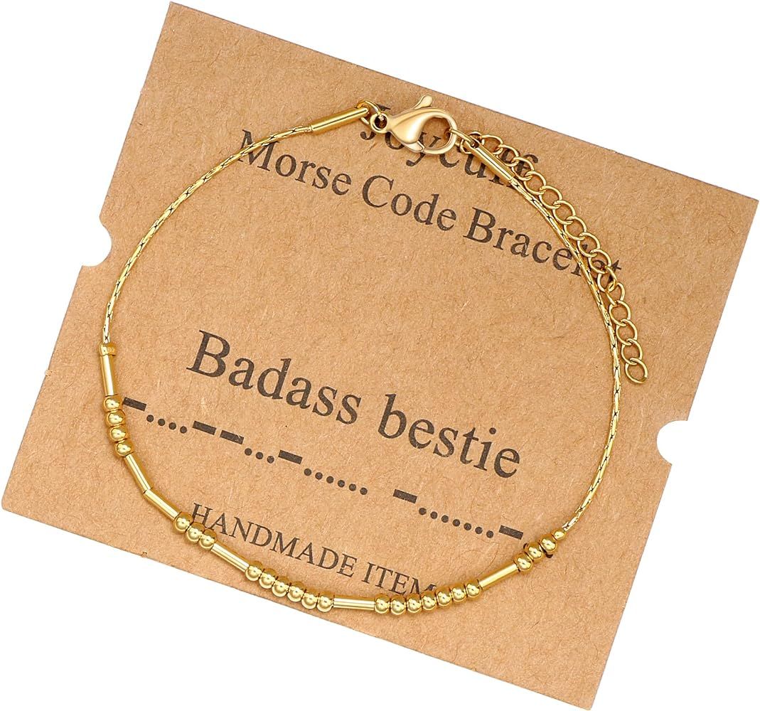 Inspirational Morse Code Bracelets for Women Girls Mothers Day Birthday Christmas Gifts for Mom Moth | Amazon (US)