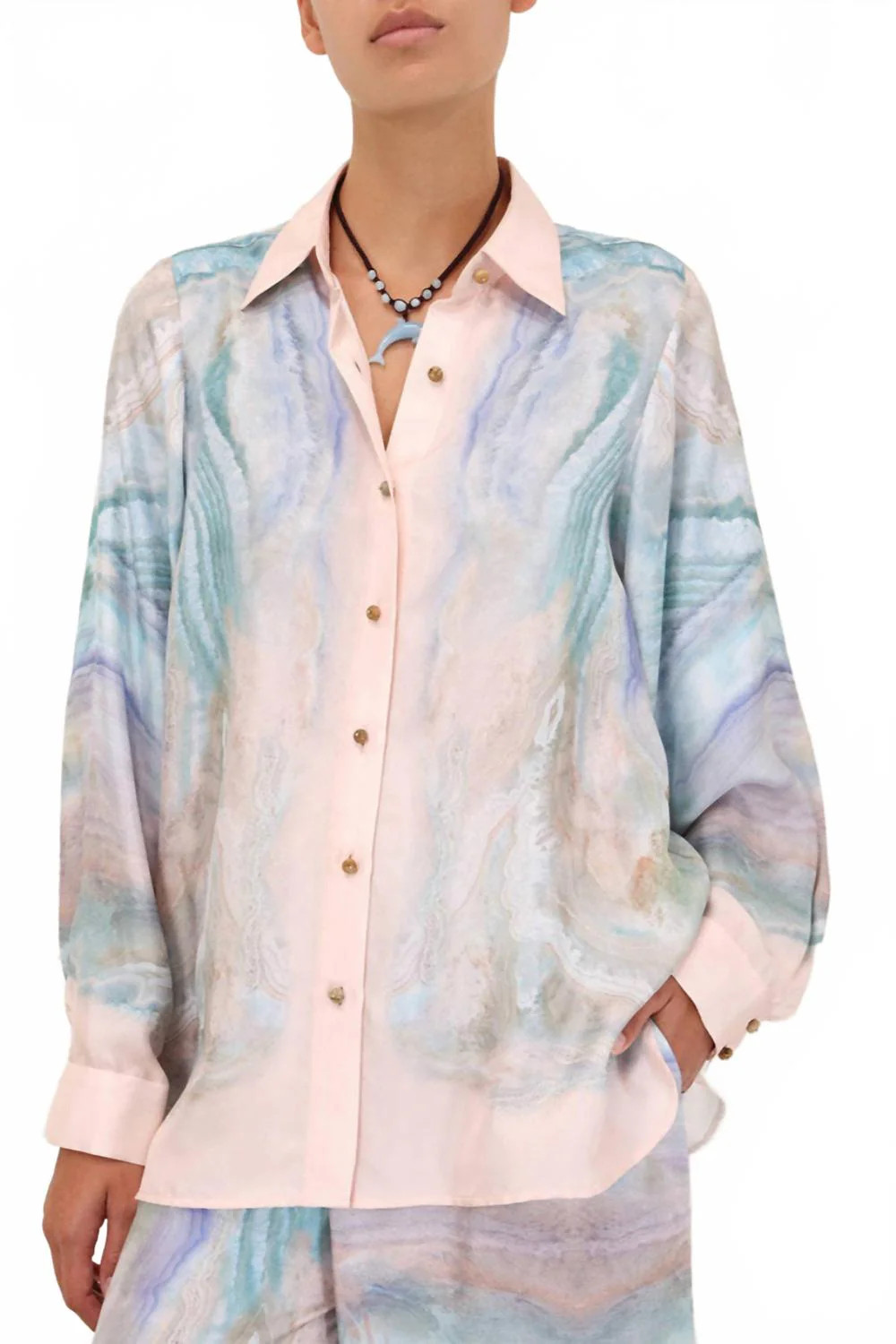 Illuminate Relaxed Shirt In Blue Agate | Shop Simon