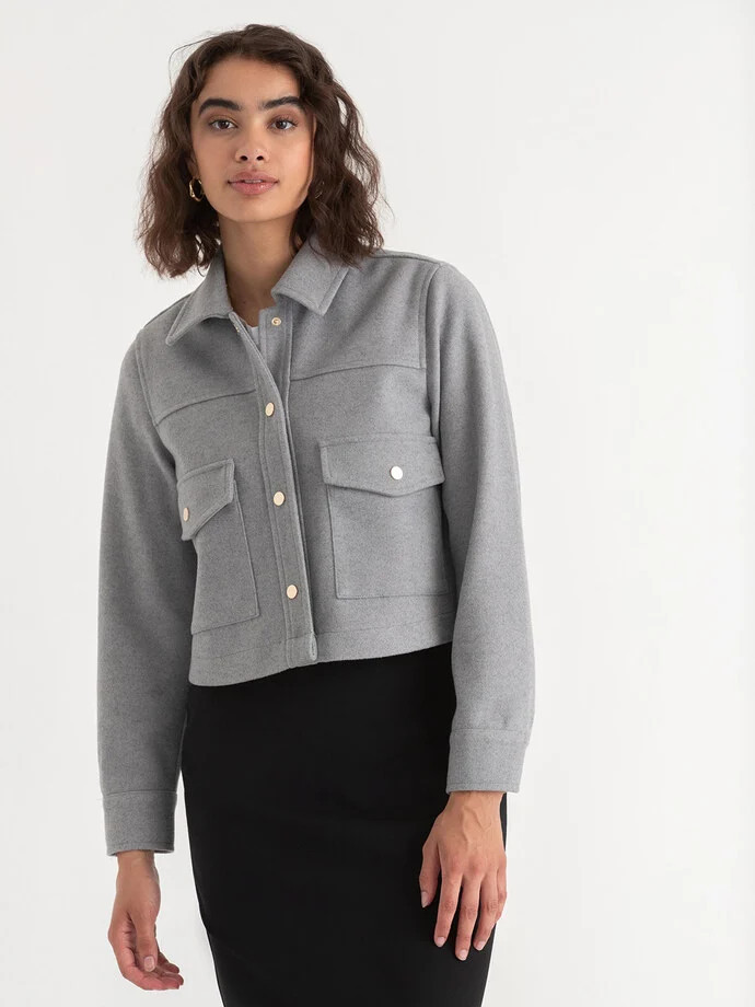 Collared Felt Shacket | Rickis | Ricki's