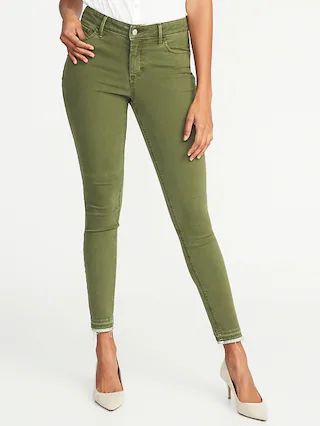Mid-Rise Raw-Hem Rockstar Ankle Jeans for Women | Old Navy US