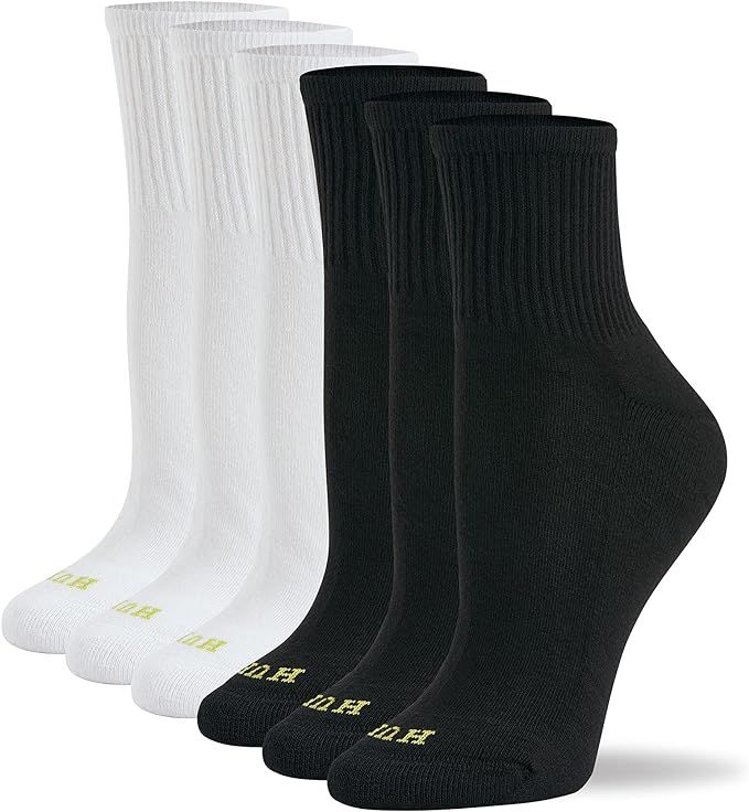 HUE Women's Mini Crew Sock 6 Pair Pack | Amazon (US)