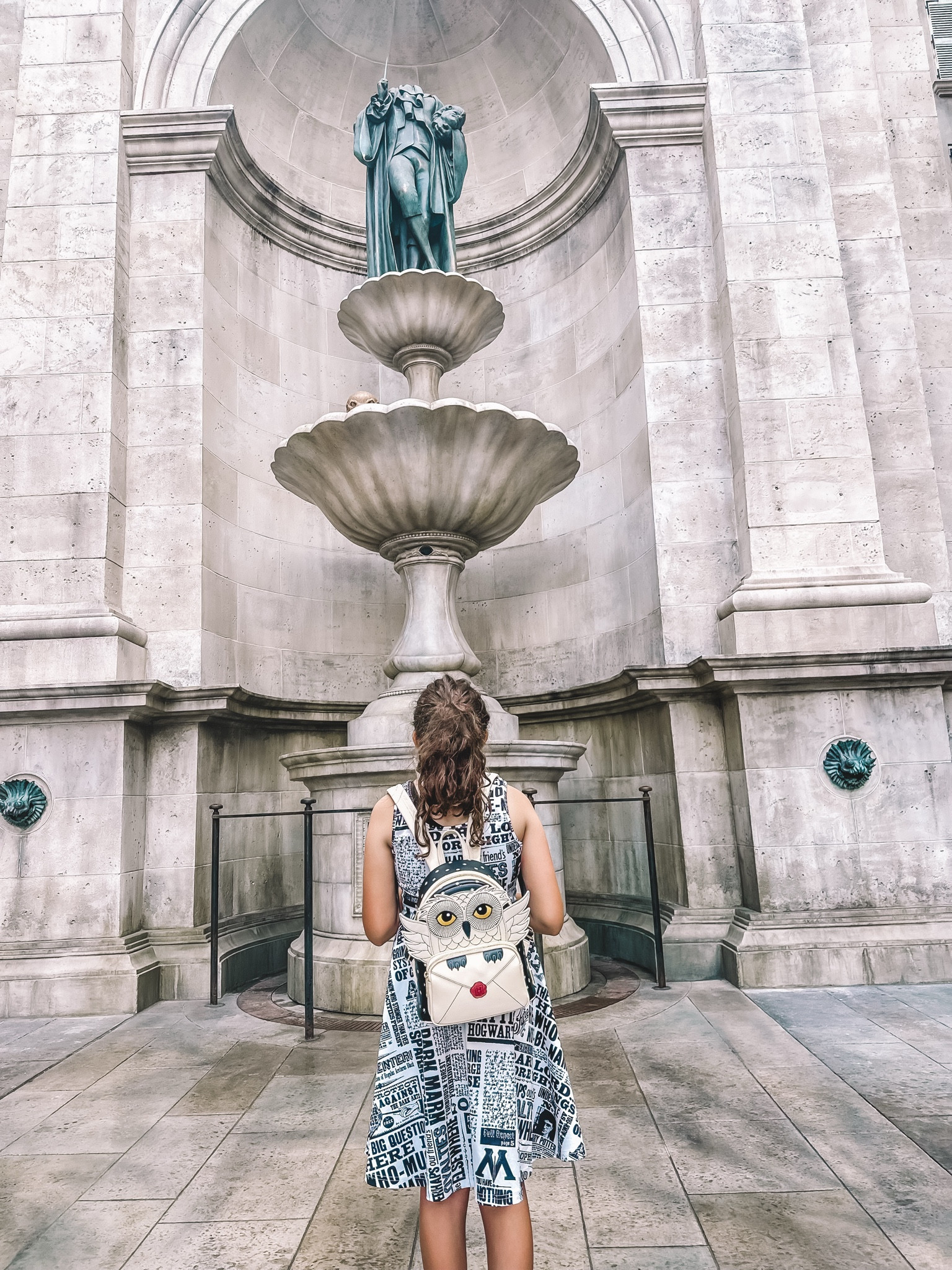 Ministry of Magic Battle at the Ministry Harry Potter Epic Universe Universal Orlando Hogwarts Hedwig loungefly Daily Prophet newspaper girls women dress shein 