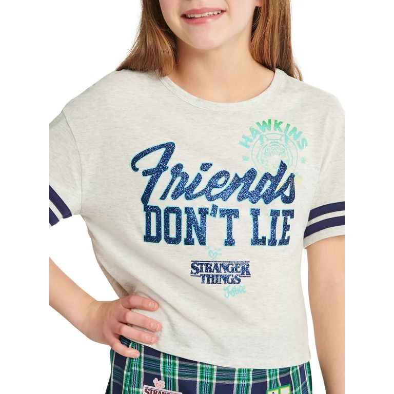 Justice Girls x Stranger Things Boxy T-Shirt, Sizes XS- XLP | Walmart (US)