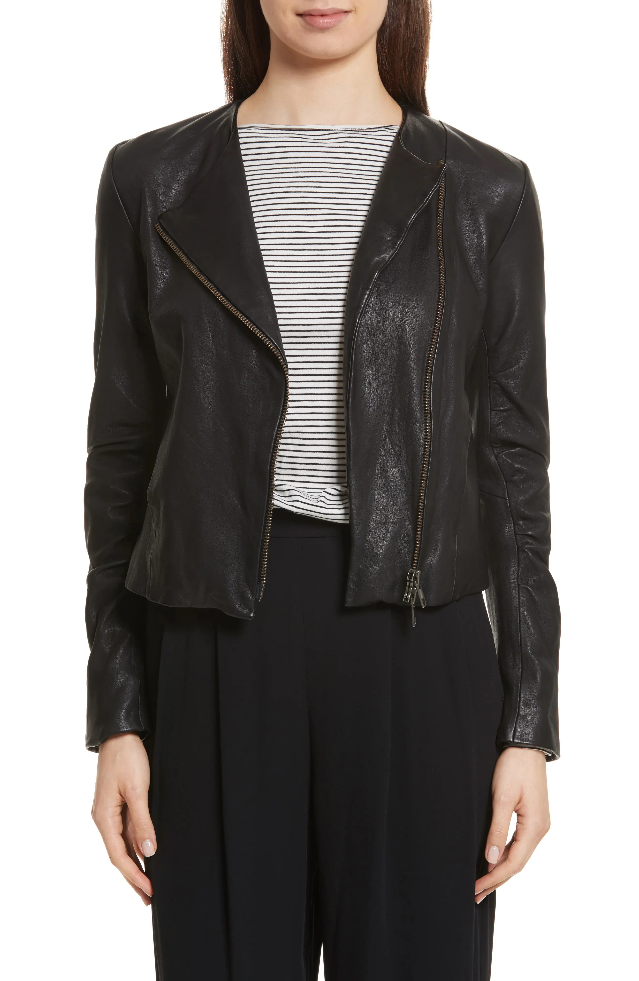 Vince Cross Front Leather Jacket | Nordstrom