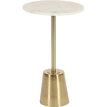 Kate and Laurel Tira Modern Marble Side Table, 14 x 14 x 24, Gold, Small Pedestal Table for Decor... | Amazon (US)