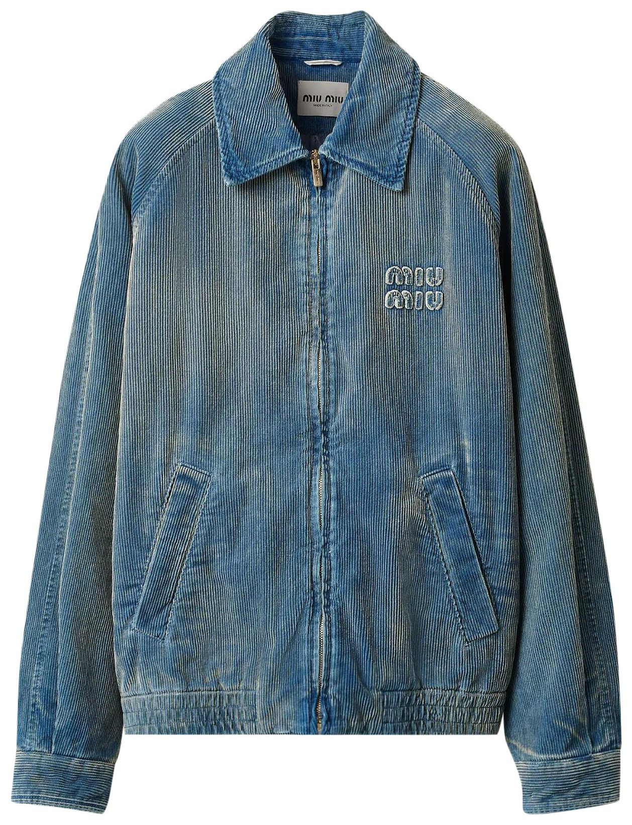 Miu Miu Washed Corduroy Jacket 'Azzurro' | GOAT