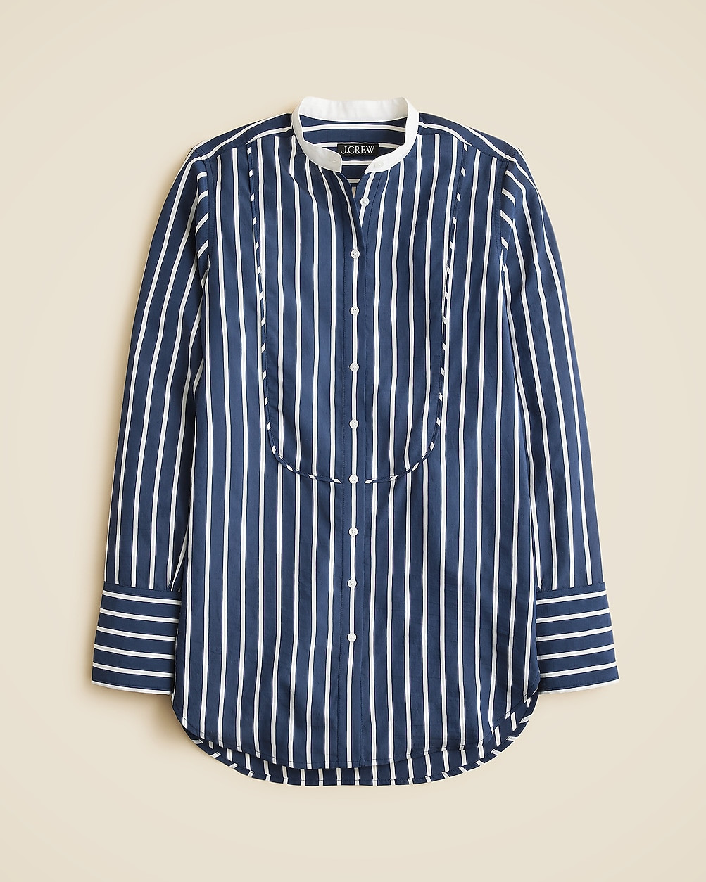 Tuxedo-bib button-up shirt in stripe | J. Crew US