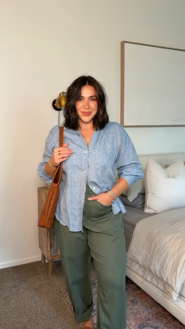 Spanx utility barrel pants on major sale - 50% off! Comfy casual summer to fall workwear outfit! These pants are incredible, so stretchy and smoothing. 

Size L petite

#LTKMidsize #LTKWorkwear #LTKSaleAlert
