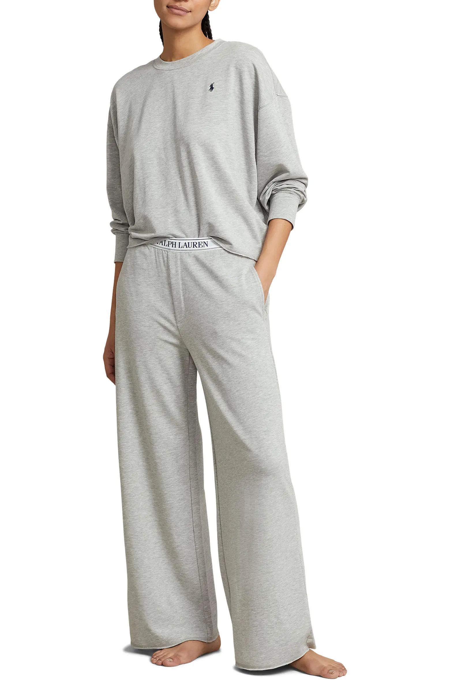 Sweatshirt & Wide Leg Pajamas | Nordstrom