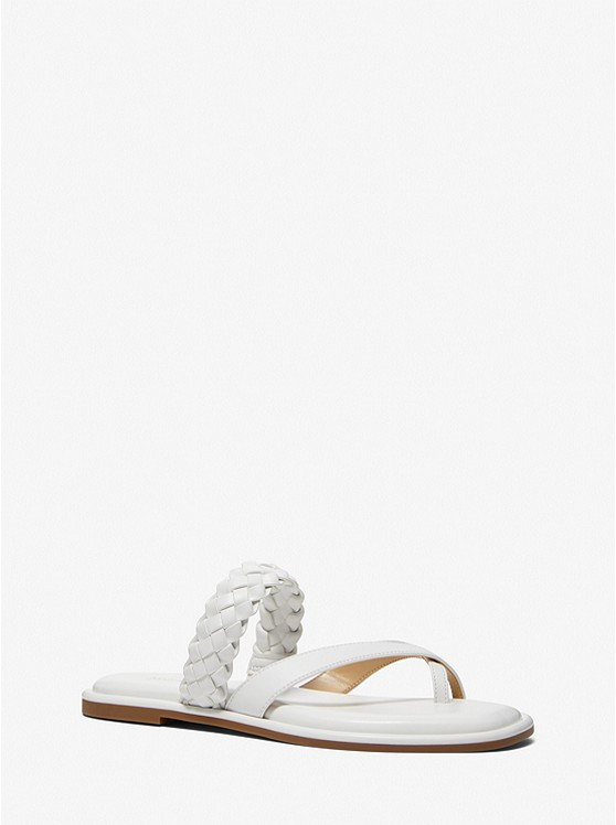 Alba Braided Faux Leather Slide Sandal | Michael Kors US