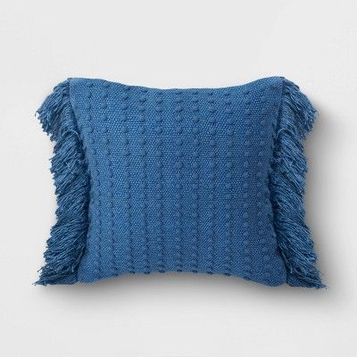 Outdoor Throw Pillow Textured Stripe Blue - Threshold™ | Target