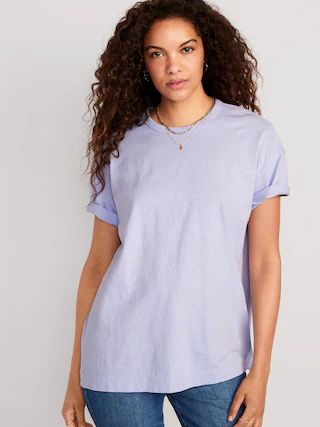 Oversized Vintage Slub-Knit Tunic T-Shirt for Women | Old Navy (US)