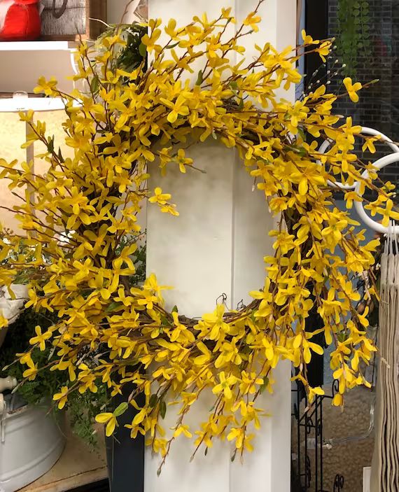 BEST SELLER / Forsythia Weath/ Spring Wreath/ Door Wreath/ | Etsy | Etsy (US)