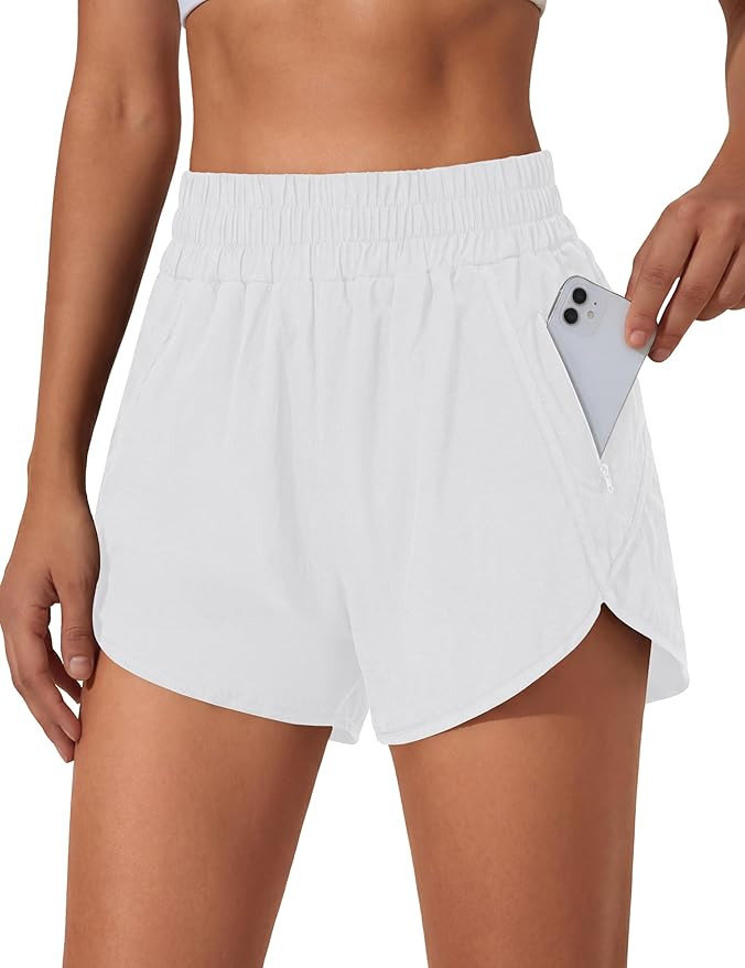 BMJL Women's Running Shorts Elastic High Waisted with Pockets, 2.5" Sporty Workout Quick Dry Athl... | Amazon (US)