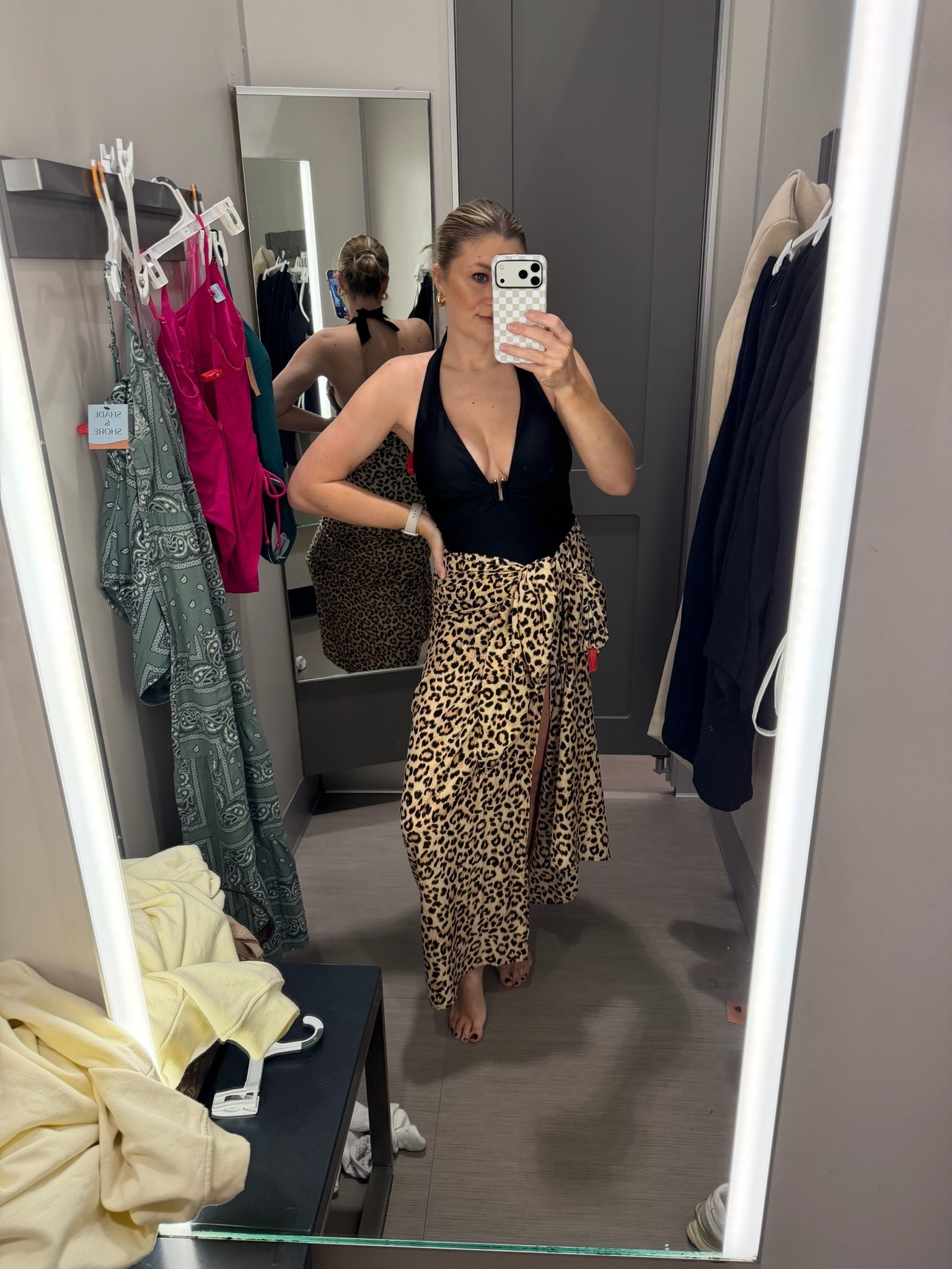 This black one piece with a leopard wrap skirt is such a chic and easy vacation look. It feels flattering, effortless, and perfect for pool days that turn into beach dinners
black one piece swimsuit, leopard wrap skirt, swim cover up outfit, vacation outfit idea, pool to dinner look, beach style outfit, resort wear inspo, summer outfit ideas SavannaK

#LTKTravel #LTKSwim #LTKmomlife