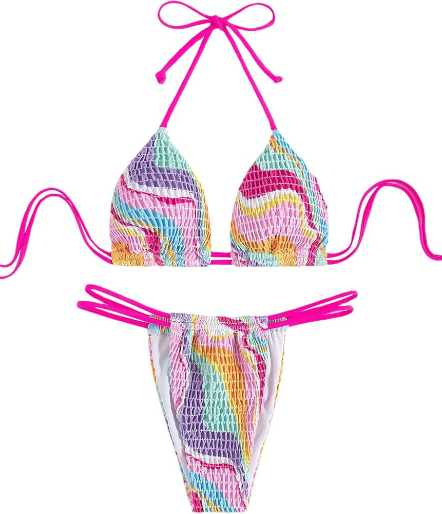  Bright Smocked Swimsuit Bikini | Amazon (US)