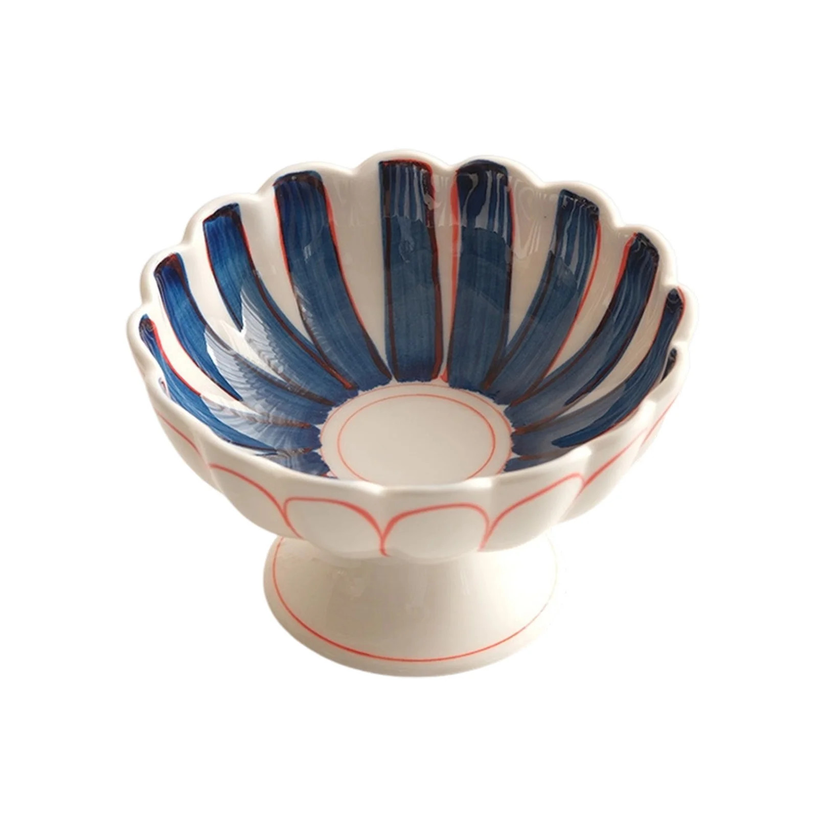 Ceramic Decorative Bowls Fruit Bowl for Kitchen Counter, Elegant Wavy Edge Centerpiece Bowls for ... | Walmart (US)