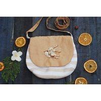 Bird Beaded Linen Shoulder Bag, Boho Embroidered Purse | Etsy (US)