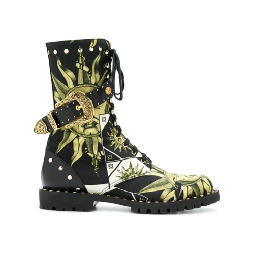 Fausto Puglisi Ankle boot estampada - Preto | FarFetch BR