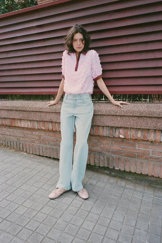 BLOUSE STRUCTUR\u00c9E \u00c0 FLEURS | Zara US