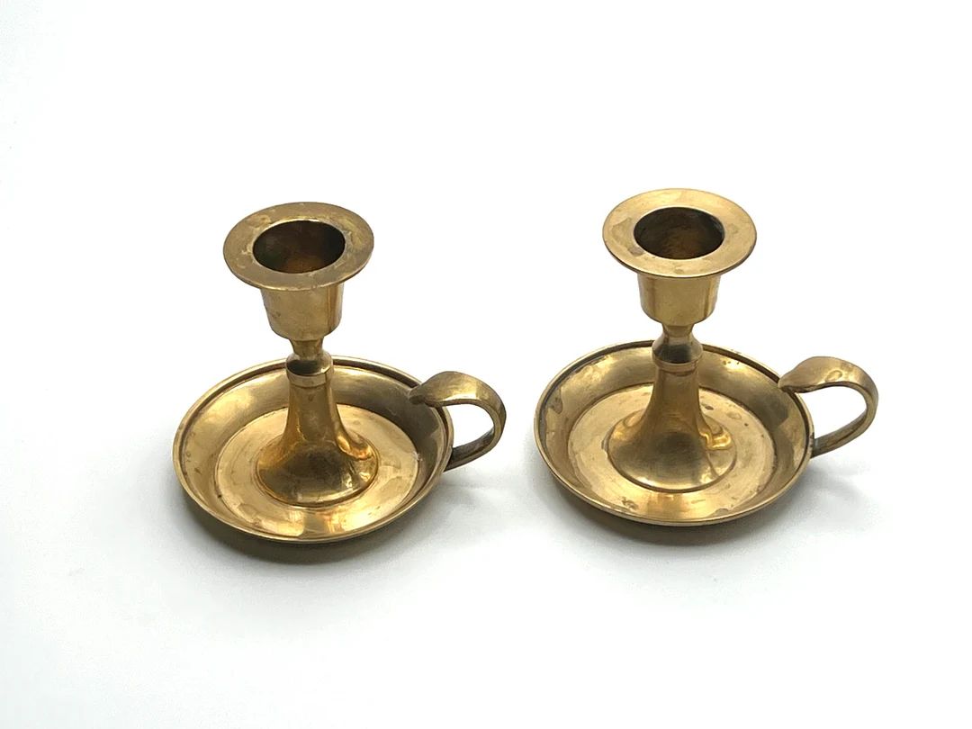Vintage Brass Candle Holders Pair - Etsy Canada | Etsy (CAD)