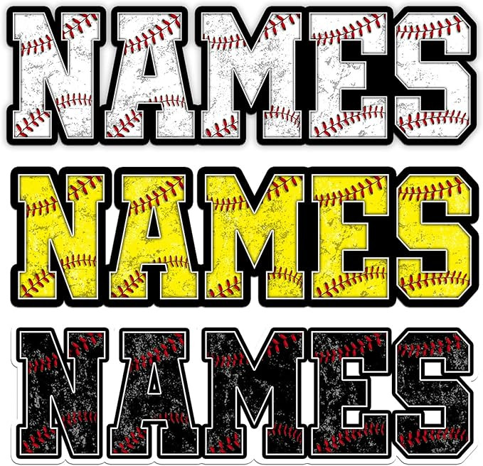 Custom Baseball Softball Sticker – Personalized Name & Number Stitched Decal, Waterproof Vinyl ... | Amazon (US)