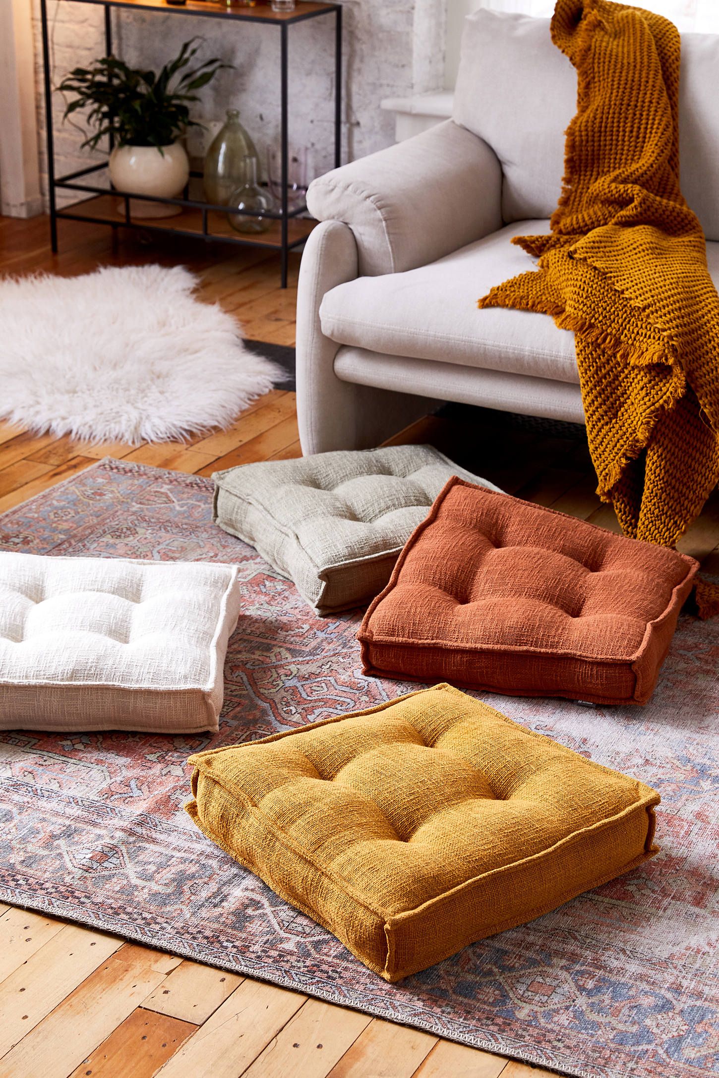 Luna Slub Floor Pillow | Urban Outfitters (US and RoW)