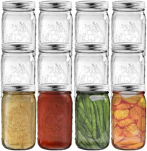 Tebery 12 Pack 32Oz Wide Mouth Ball Mason Jars, Canning Glass Jars with Airtight lids and Bands f... | Amazon (CA)