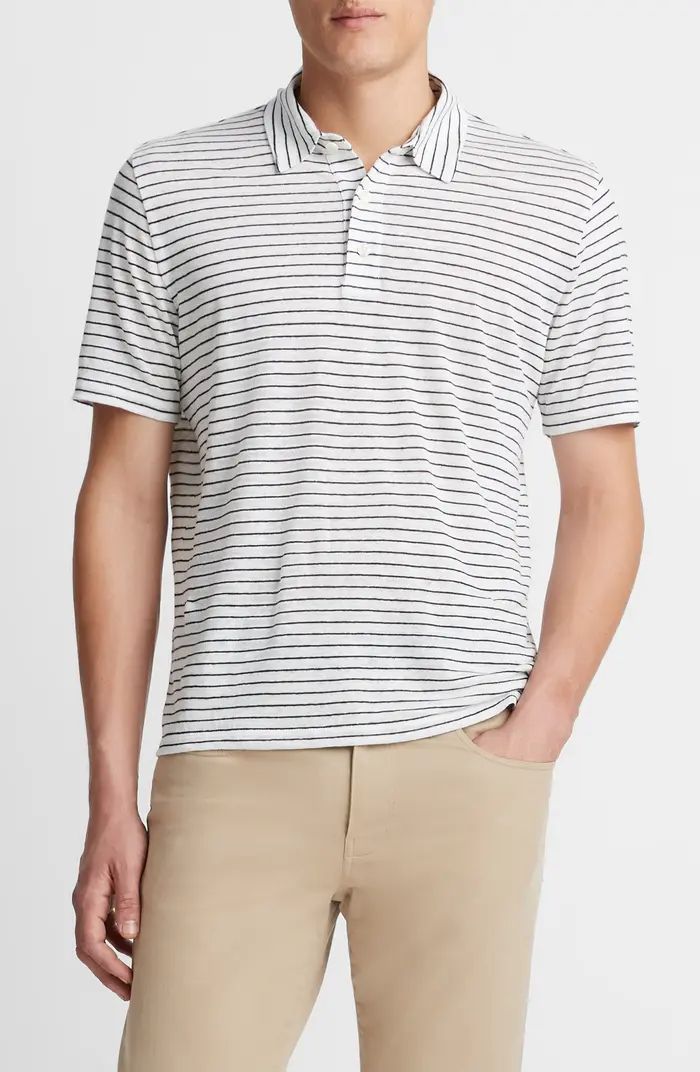 Vince Stripe Linen Polo | Nordstrom | Nordstrom