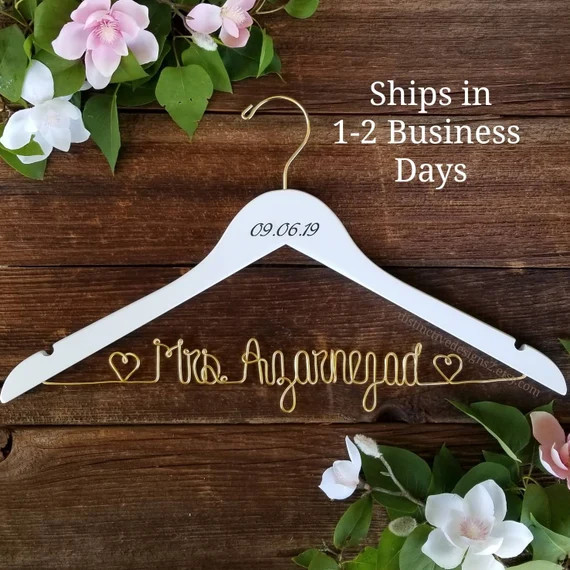Bride Hanger Wedding Dress Hanger Personalized Custom - Etsy | Etsy (US)