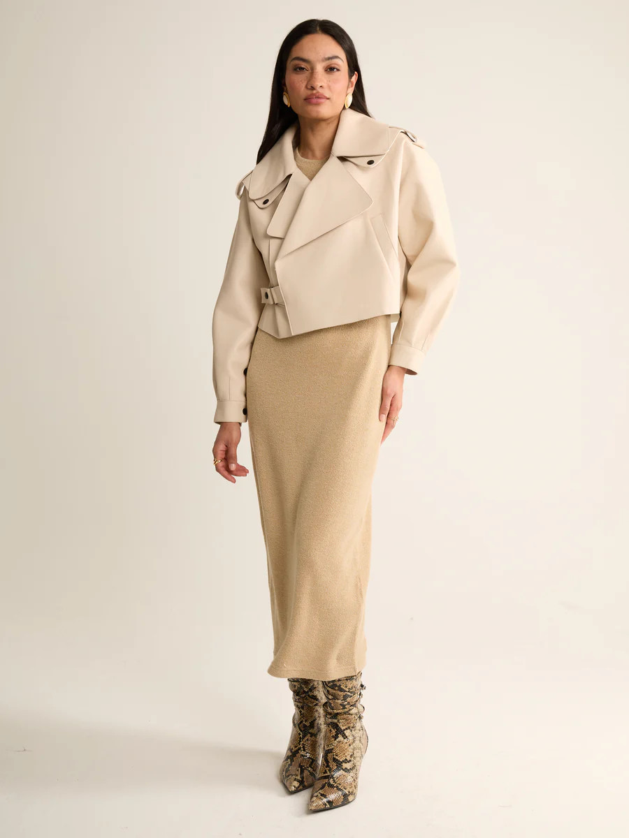 Off White Oversized Leather Jacket | DE SAVARY LONDON