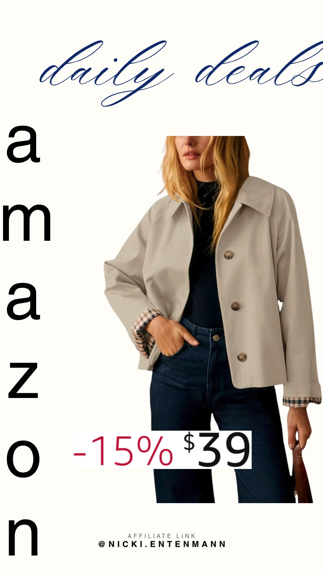 Stay chic with Women Oversize Trench Coat featuring plaid lining, lapel detail, button down crop fit, and handy pockets. Perfect for layering, it blends modern style, comfort, and confidence effortlessly. #trenchcoat #oversizejacket #plaidlining #lapelcoat #fashionfinds #styleessentials #ootdfashion #amazonfinds #shoppingdeal #modernliving 🧥👠✨ 

 #LTKootd #LTKSeasonal #LTKSaleAlert