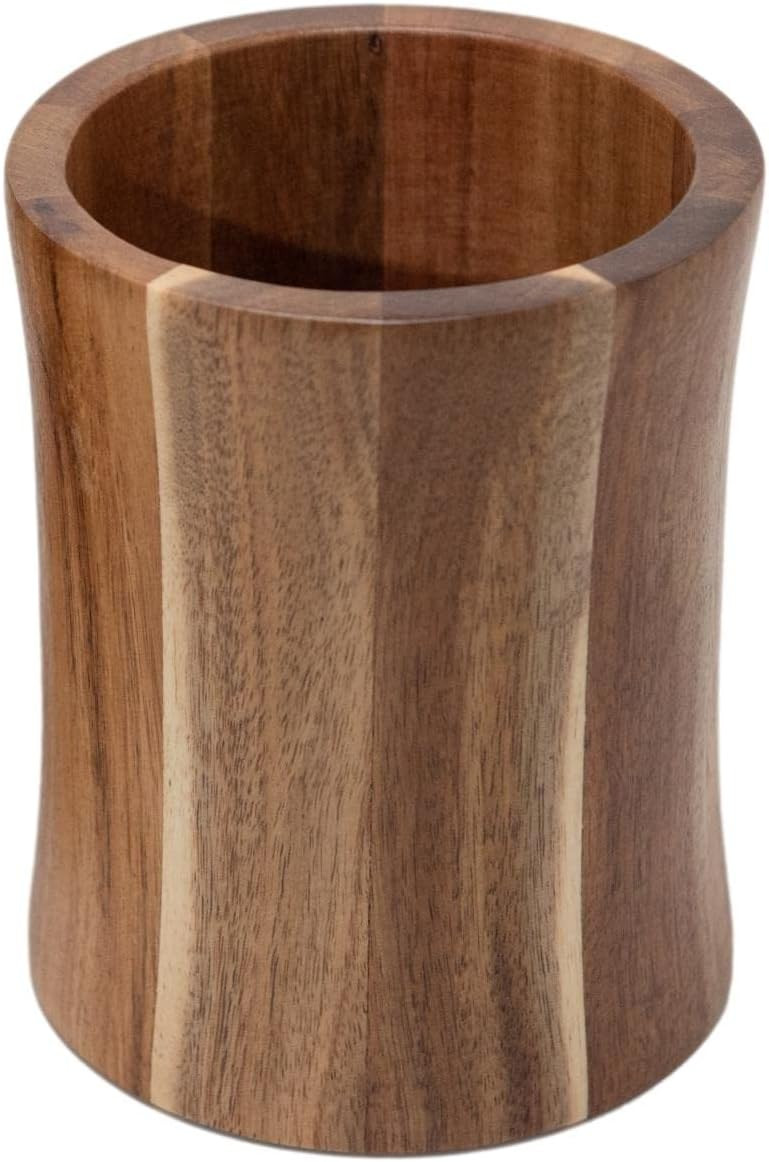 The Pretty Turtle Bamboo Kitchen Counter Utensil Crock Holder Caddy Large 7'' x 6'' (Acacia Large) ( | Amazon (US)